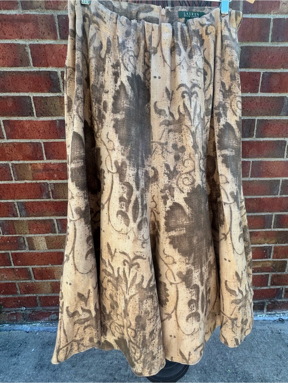 Ralph Lauren Skirt 100% Linen MIDI Heirloom Vintage-Inspired Heritage Prairie - Picture 7 of 14